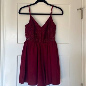 Maroon Lace Romper